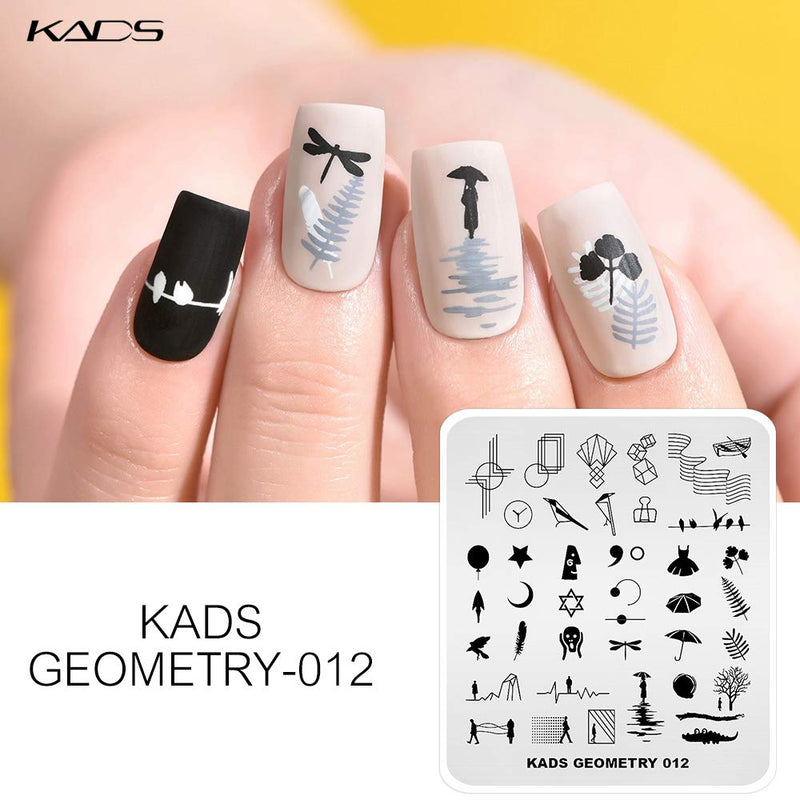 KADS 5pcs Nail Stamp Plates set Nails Art Stamping Plate Unique Irregular Geometry Pattern Nail plate Template Image Plate - BeesActive Australia
