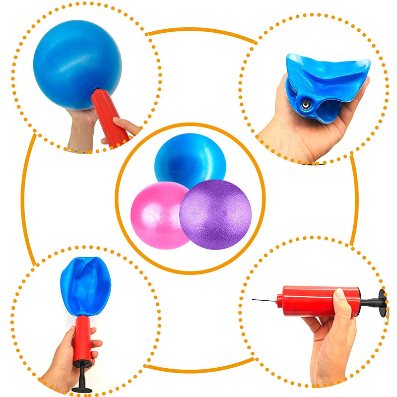 6 Inch Exercise Pilates Mini Yoga Balls Barre Small Bender for Home Stability Squishy Training Physical Therapy Improves Balance with Pump Blue 6 Inch - BeesActive Australia