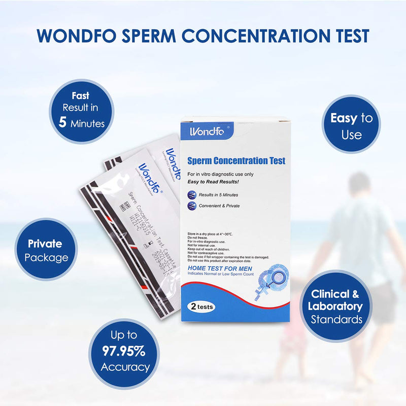 Wondfo Male Fertility Test 2 Tests Sperm Count Test Kit for Checking Sperm Concentration Rapid Result at Home - BeesActive Australia