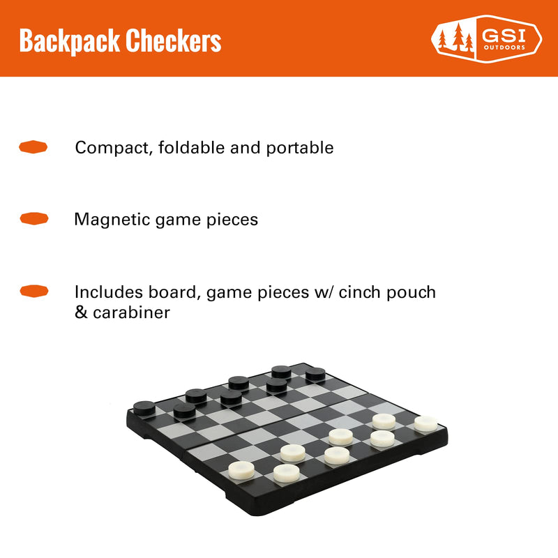 Outside Inside Backpack Board Games, Compact, Foldable, Magnetic, Travel Size for Camping and Travel Checkers - BeesActive Australia