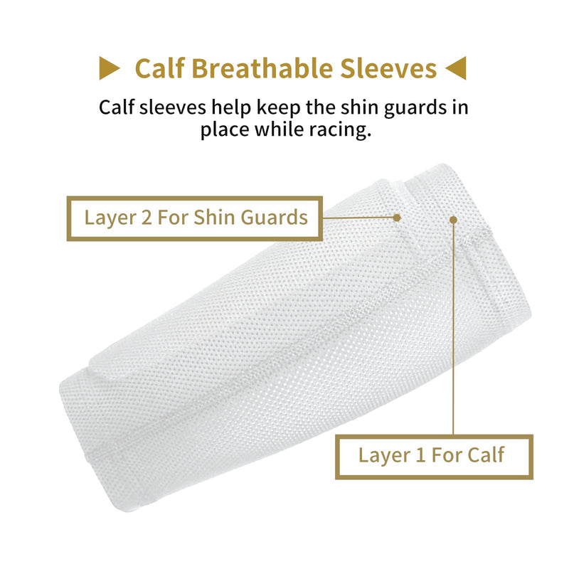 AIMISICAR Kids Youth Soccer Shin Guards, Shin Pads and Shin Guard Sleeves for 3-15 Years Old Boys and Girls for Football Games, EVA Cushion Protection Reduce Shocks and Injuries White Medium - BeesActive Australia