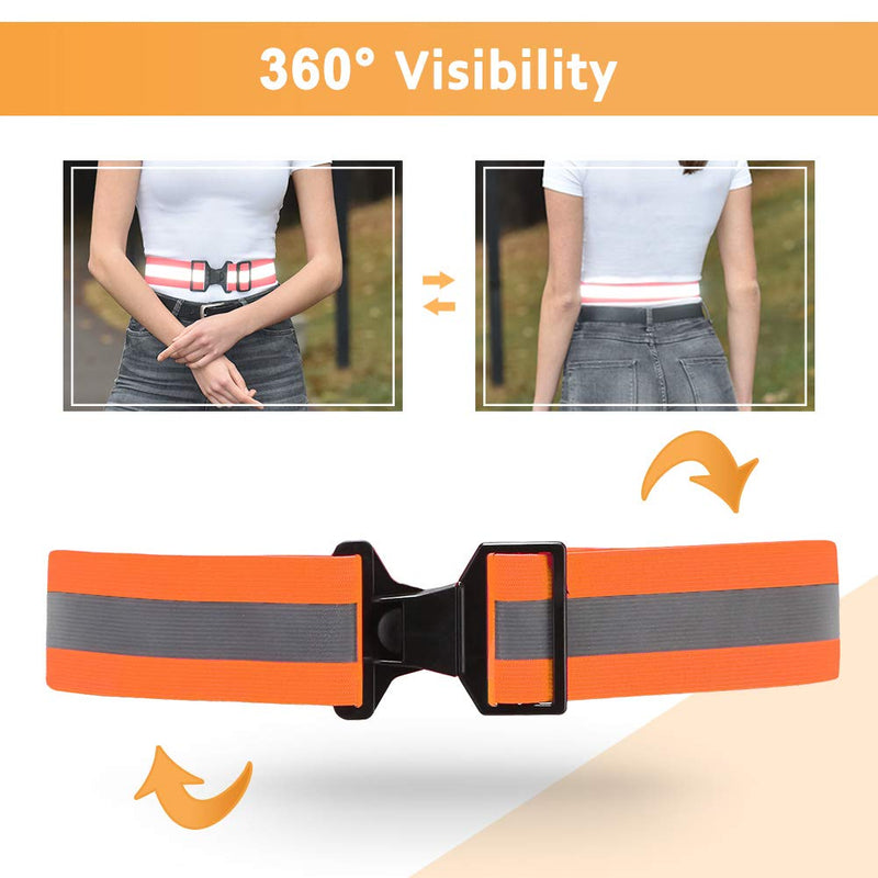 A-SAFETY Glow Belt - Running Belt - Reflective Belt - PT Belt - Military Reflective Belt(Yellow,Orange,Black,White) Black - BeesActive Australia