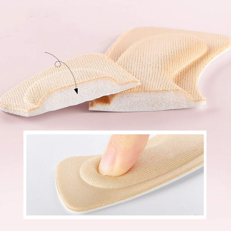 6 Pairs Soft Comfortable Heel Liners Self Adhesive Shoe Insoles Stickers Foot Care Protector (Beige) Beige - BeesActive Australia