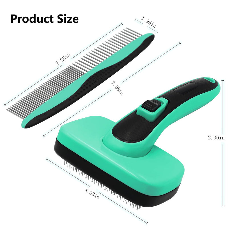Kiloforest Self Cleaning Slicker Brush – Shedding and Grooming brush for dog and cat, Nail Clippers and Trimmers - with Safety Guard and Free Nail File,Stainless Steel Teeth Combs for dogs&cats(blue) Blue - BeesActive Australia