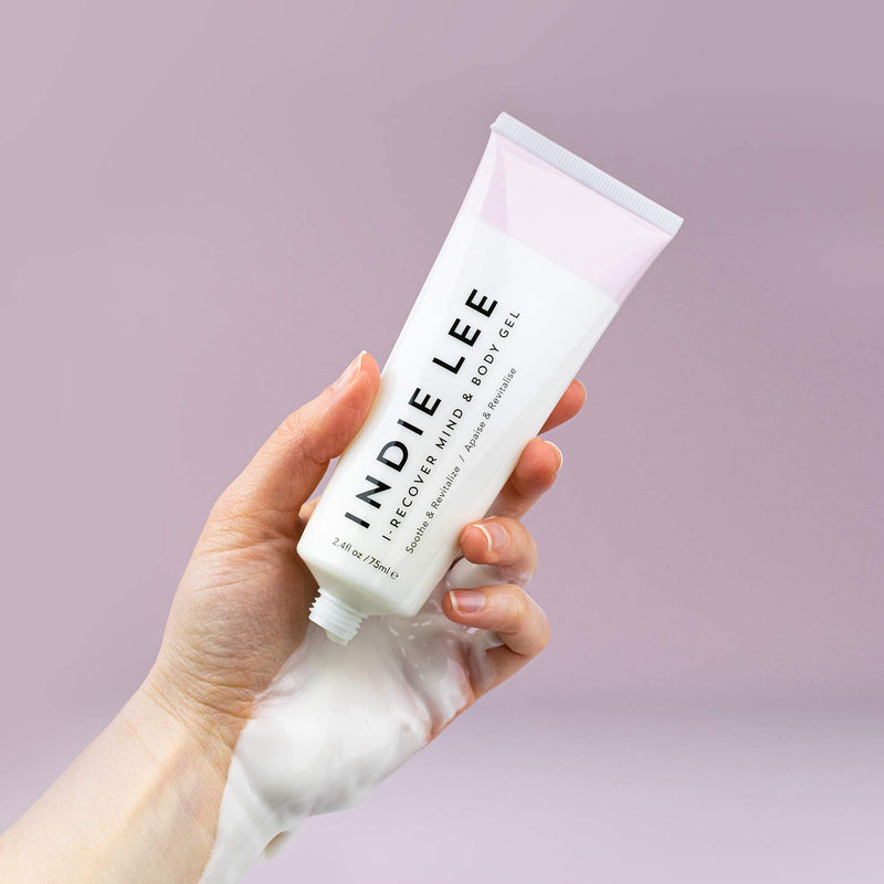 Indie Lee I-Recover Mind & Body Gel - Fitness Recovery Cream with Relaxing Essential Oils + Arnica to Help Soothe + Destress Sore Muscles, Joints + Stiffness - Cooling Relief Lotion (2.4oz / 75ml) - BeesActive Australia