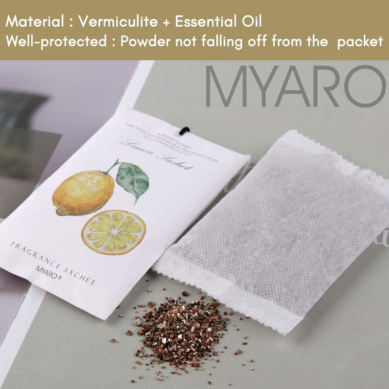 MYARO 12 Packs Lemon Scented Sachets for Drawer and Closet Air Freshener, Long-Lasting Sachets Bags Drawer deodorizers Fresh Scents, Home Fragrance Sachet for Lover - BeesActive Australia