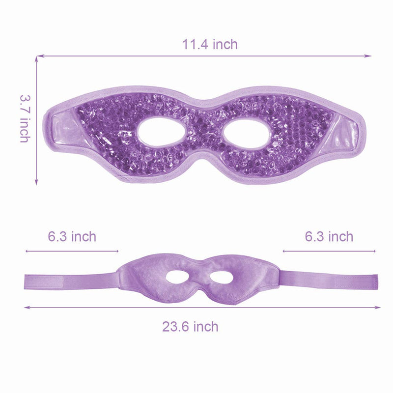 Ruzzut Cooling Gel Eye Mask with Eye Holes, 2 PCS Gel Bead Cold Eye Packs For Puffy Eyes & Swelling, Reusable Hot Cold Therapy Compress Heat Ice Gel Pack, Purple and Pink Purple and Pink with Eye Holes - BeesActive Australia