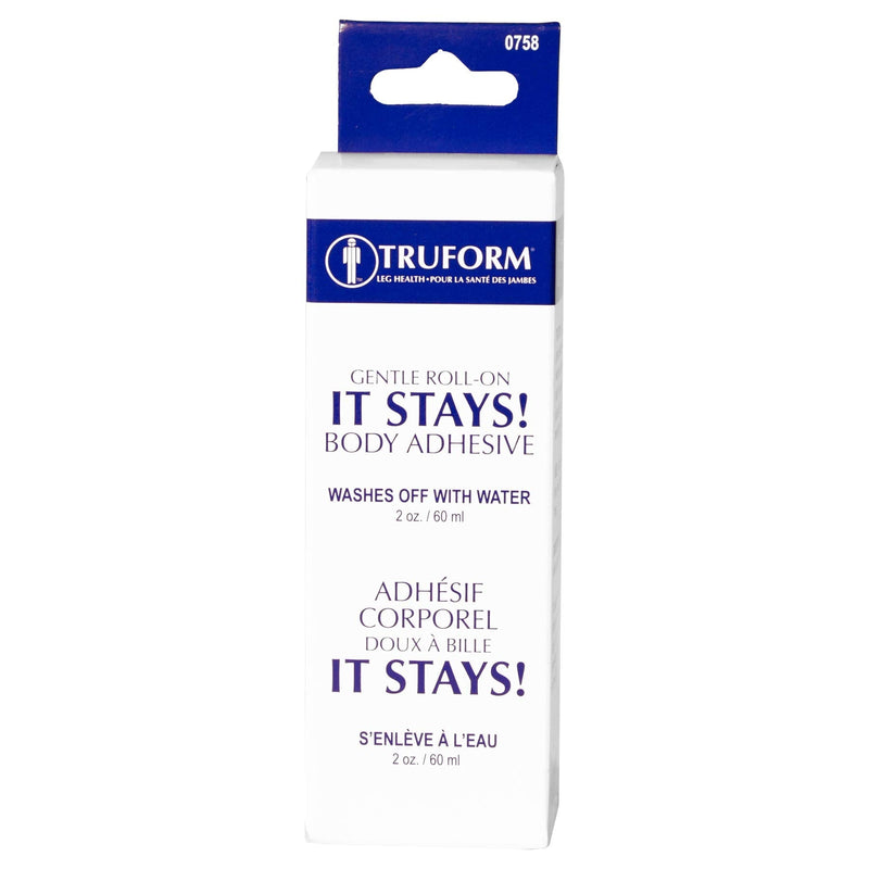 Truform Roll-on Body Adhesive, Prevents Stocking Rolling or Falling Down, 2 fl. Ounce, Made in USA - BeesActive Australia
