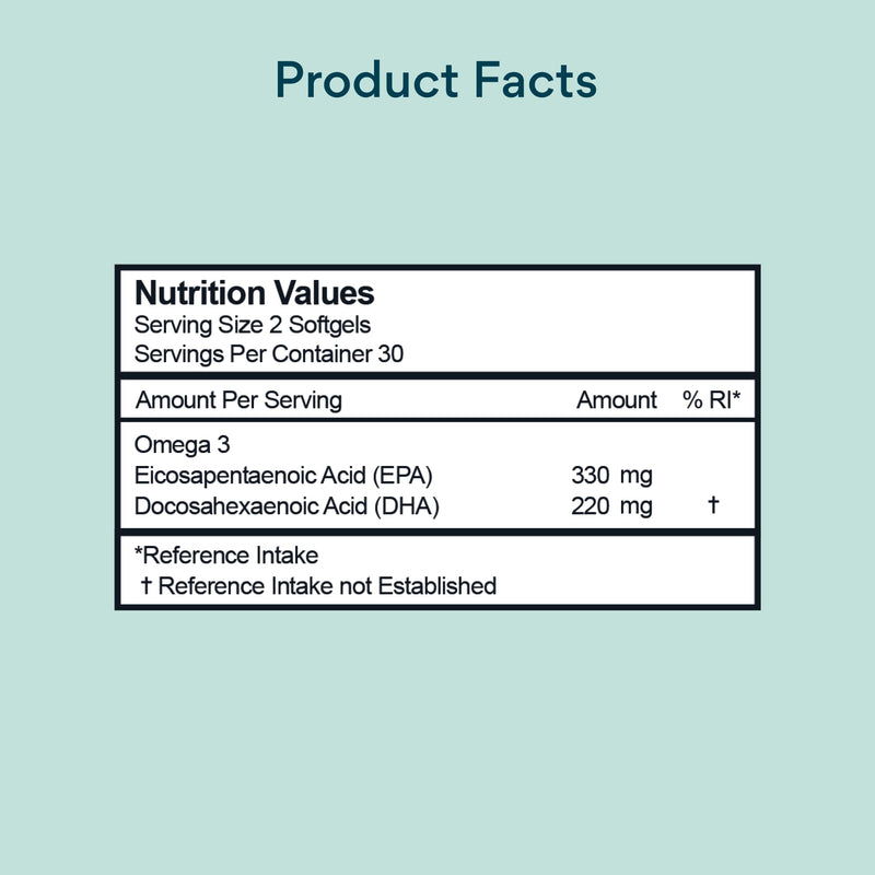 Bettervits Omega 3 | 33% EPA & 22% DHA | Potent Fish Oil | Supports Mood | Supports Heart, Eye, Skin & Bone Health | Made in the UK - BeesActive Australia
