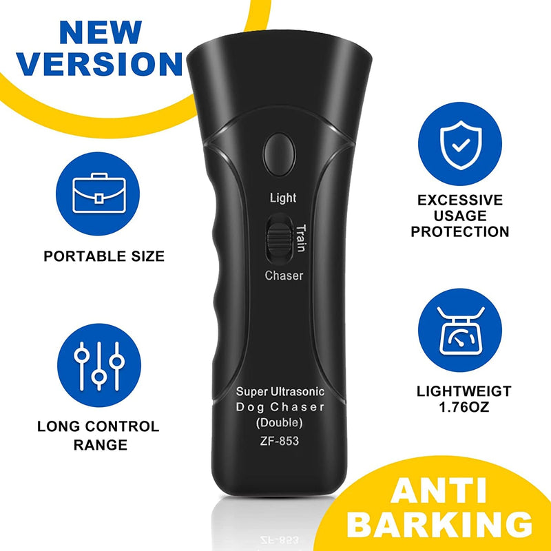 Anti Barking Device, Ultrasonic Dog Bark Deterrent with LED Lights, Dual Sensor Dog Barking Deterrent Dog Barking Control Devices Dog Training Safe for All Dogs of All Ages & Breeds, 33Ft Range Black1 - BeesActive Australia