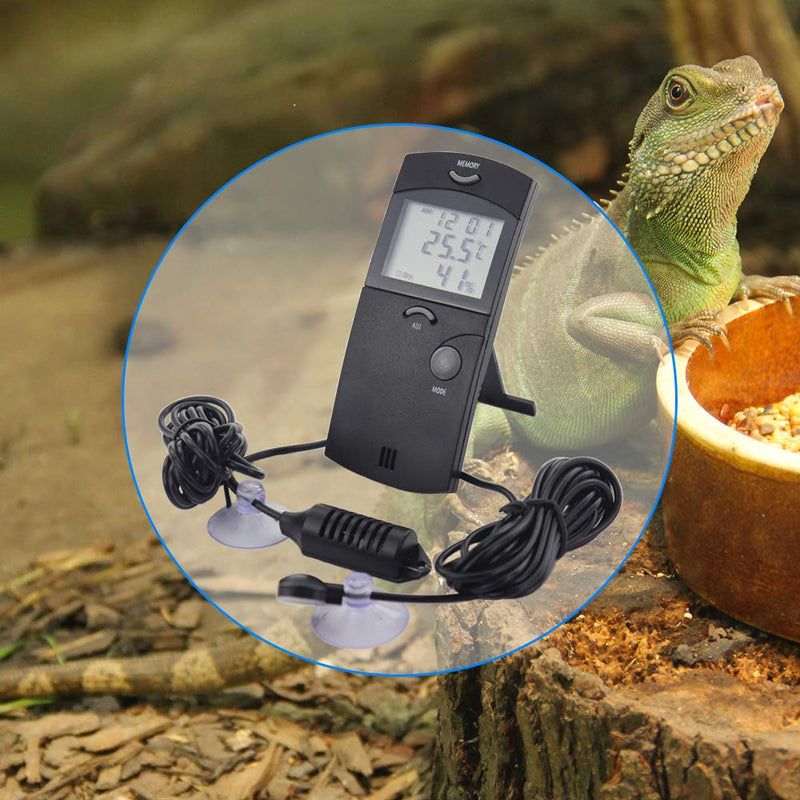 Digital Reptile Tank Max Min Thermometer Hygrometer with Two Remote Probes - Ideal for Reptile Tanks, Terrariums, Vivariums, Brooders, and Incubators - BeesActive Australia