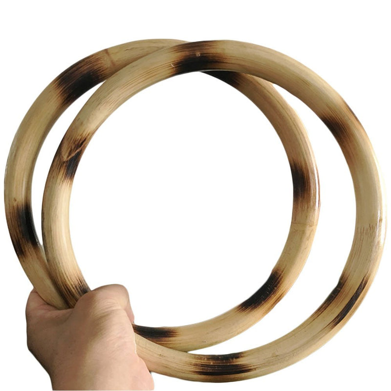 ZooBoo Wing Chun Rattan Ring - Natural Wood Rings Wing Tsun Kung Fu Wrist Hand Strength Training Equipment Yewen Sau Sticky IP Man Siu Lum Kung Fu Rings - Rattan 9 inch - BeesActive Australia