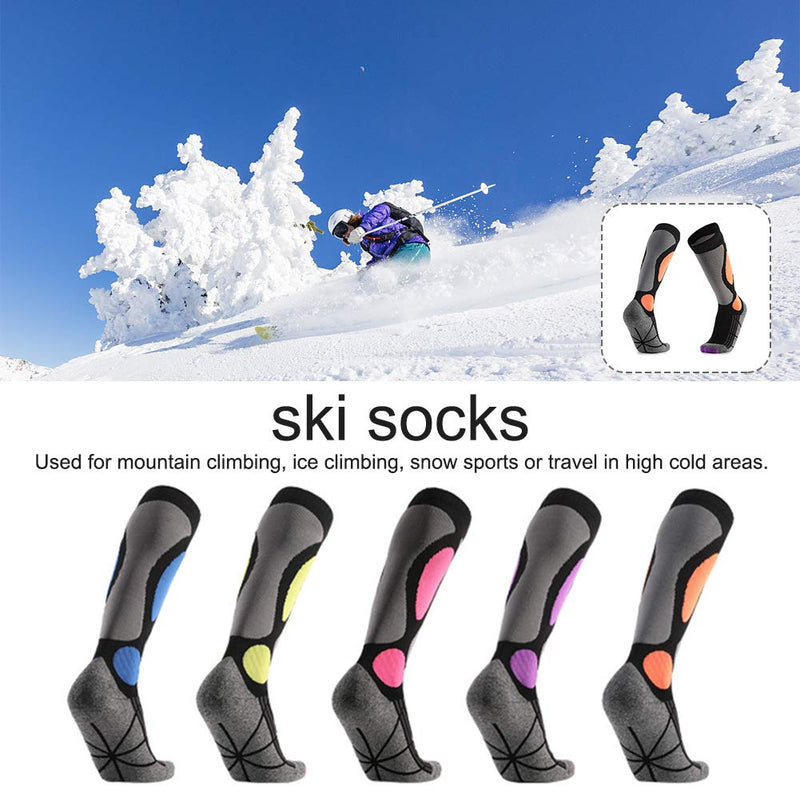 iayokocc 1 Pair Ski Socks for Skiing, Snowboarding, Cold Weather, Winter Performance Socks(Orange) - BeesActive Australia