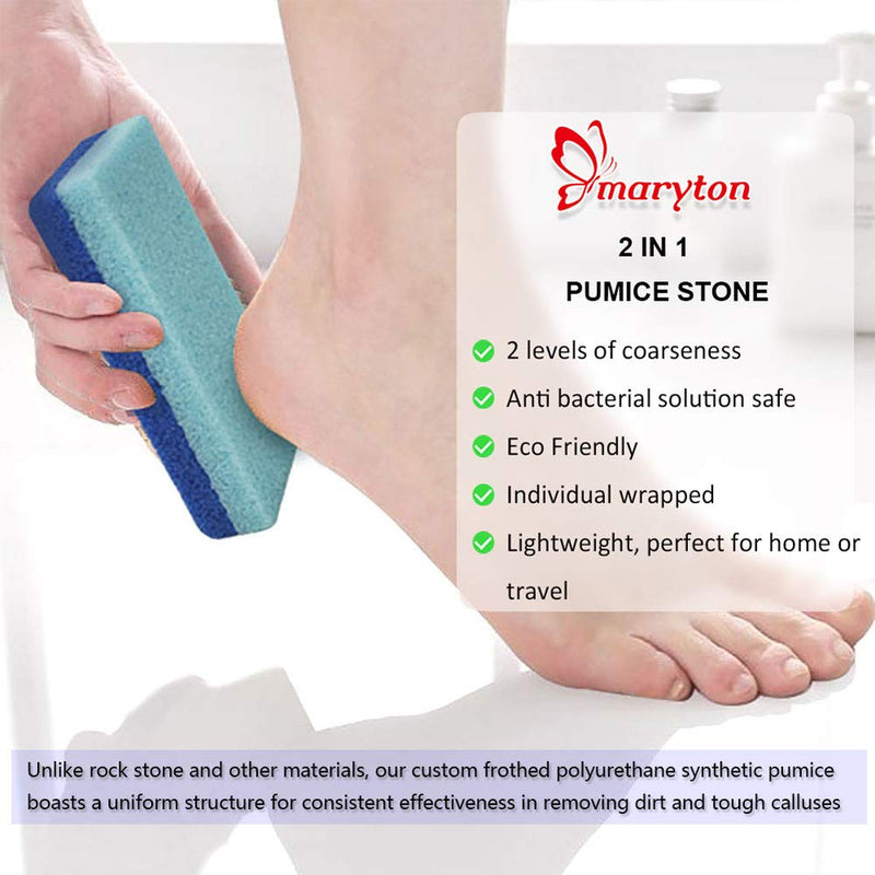Maryton 2 in 1 Pumice Stone Pedicure Foot Scrubber Sponge for Feet Care and Callus Remover Pack of 12 - BeesActive Australia