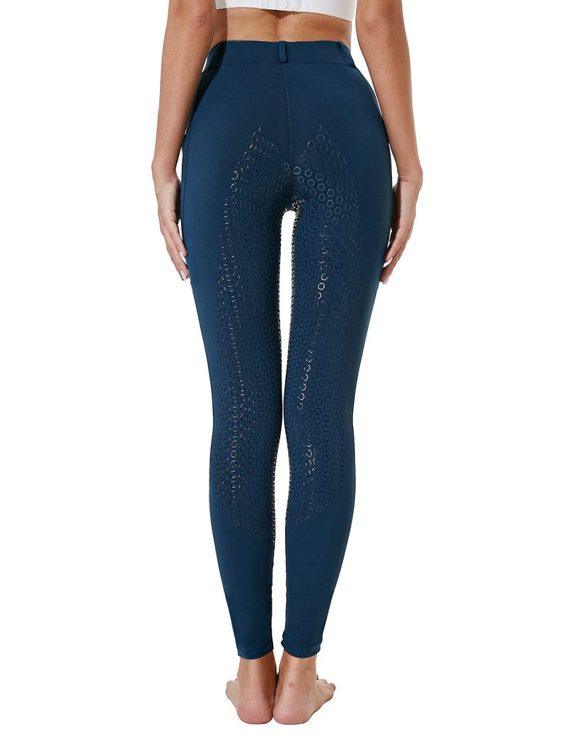 FitsT4 Kids Full Seat Silicon Grip Riding Tights Horseback Riding Equestrian Schooling Breeches Navy Large - BeesActive Australia