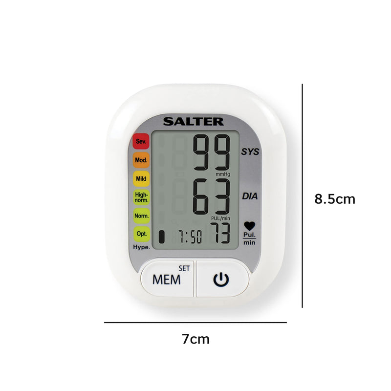 Salter BPW-9101-EU Electric Wrist Blood Pressure Monitor – Automatic Irregular Heart Rate Detector, Compact for Home Use and On the Go, Stores 60 Readings, Traffic Light Style Display, 13-21.5 cm Cuff - BeesActive Australia