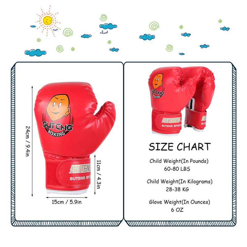 [AUSTRALIA] - VGEBY Kids Boxing Gloves,Youth Sparring Punching Training Sparring Boxing Gloves for Age 3-12 Years (Color : Red) 