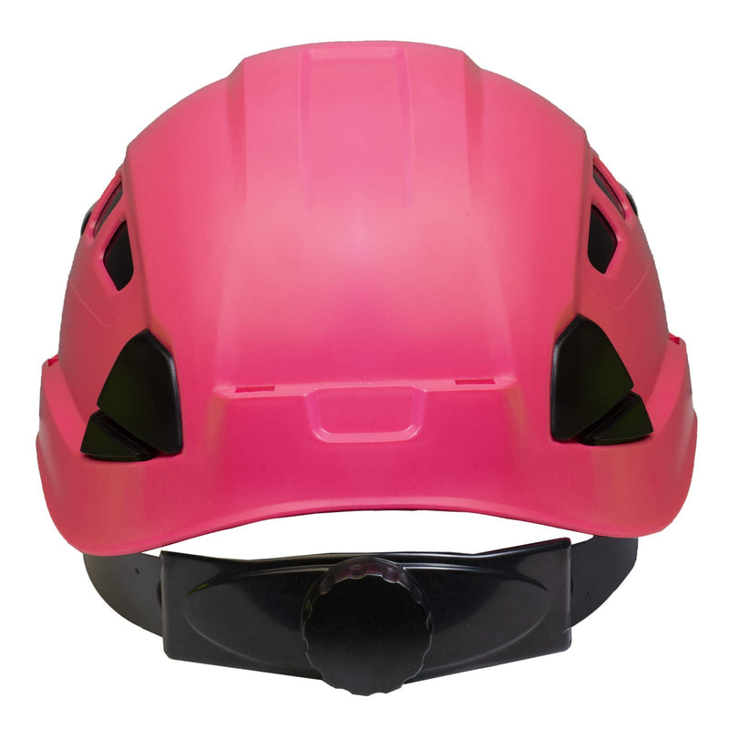 JORESTECH - ABS Work-at-Height and Rescue Hard Hat Slotted Ventilated Helmet w/ Adjustable Ratchet 6-Point Suspension ANSI Z89.1-14 Pink - BeesActive Australia