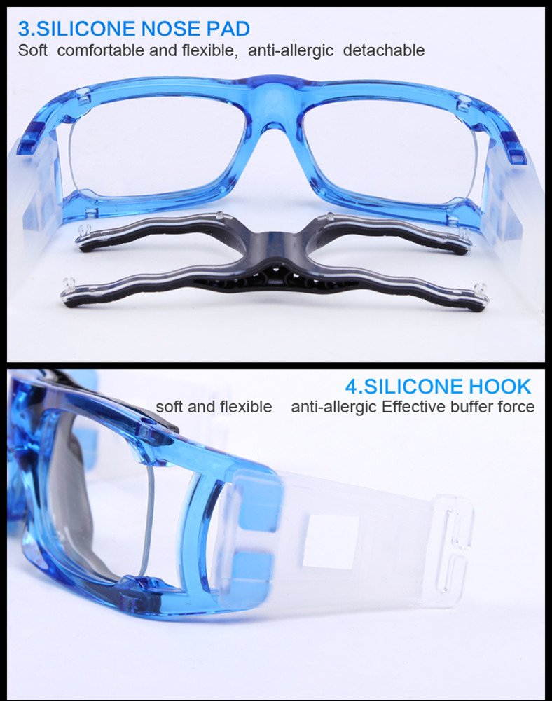Kagogo Sports Protective Basketball Glasses Safety Goggles for Adults Football Transparent White001 - BeesActive Australia
