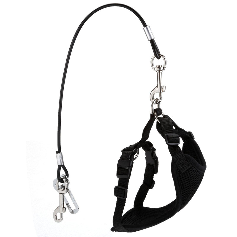 Mogoko Chew Proof Dog Car Seatbelt Safety Restraint Pet No-Chew Tether Cable Stainless Steel Dog Leashes Rope Puppy Vehicle Seat Belt with Double Clip and Latch Attachment 24.0 inch - BeesActive Australia
