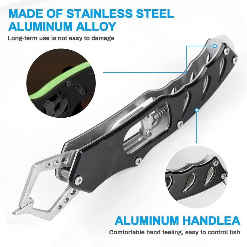 Lybile Fishing Pliers Set, Aluminum Fishing Pliers and Fish Lip Gripper Stainless Steel Multi-Function Fishing Accessories in Saltwater/Freshwater with Sheath and Lanyard for Fishmen - BeesActive Australia