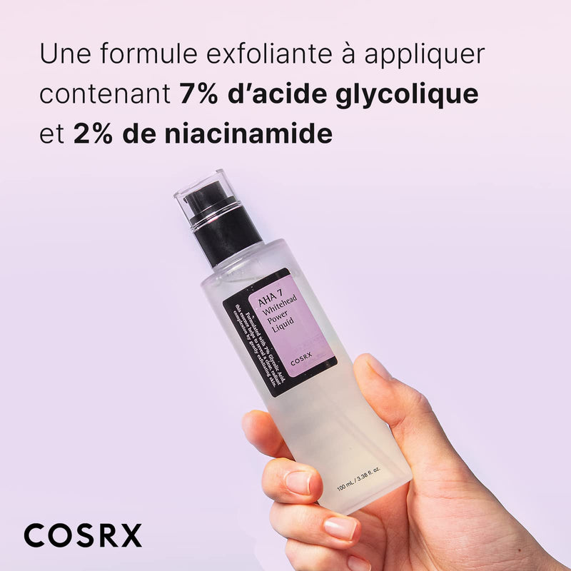 COSRX AHA 7 Whitehead Power Liquid 3.38 fl.oz / 100ml | Glycolic acid 7% Dark Spot Remover | Korean Skin Care, Animal Testing Free, Paraben Free - BeesActive Australia