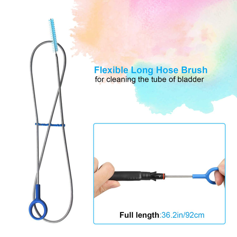 TAGVO Hydration Bladder Tube Brush Cleaning Kit, 6 in 1 Water Bladders Cleaner Set - Long Brush, Small Brush for Bite Valve, Big Brush, Collapsible Hanger, 4X Cleaning Tabs & Carrying Pouch - BeesActive Australia