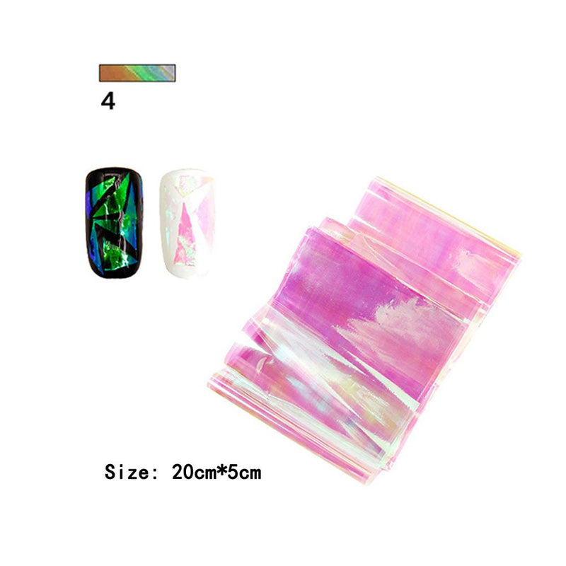 Warm Girl 12PC Explosion Models Symphony Irregular Broken Glass Nail Stickers Nail Aurora Platinum Paper Mirror Glass Paper 1 - BeesActive Australia