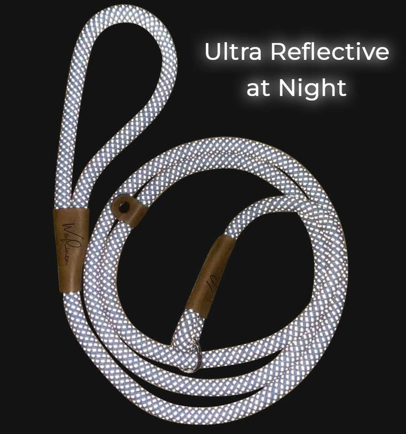 Wooflinen Ultra Reflective Premium Dog Slip Leash Made from Mountain Climbing Rope - Great for Training and The Strongest Pullers 6 Foot Pink Marshmallow - BeesActive Australia