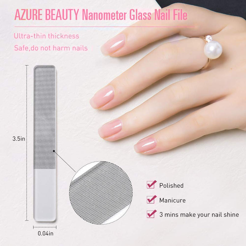 Bigbigjk Nano Glass Nail Files Nano Crystal Mini Fingernail File Upgrade Nail Buffers Nail Polishing Strip Professional Crystal Nail Manicure Tool (6PCS Transparent + gray) - BeesActive Australia