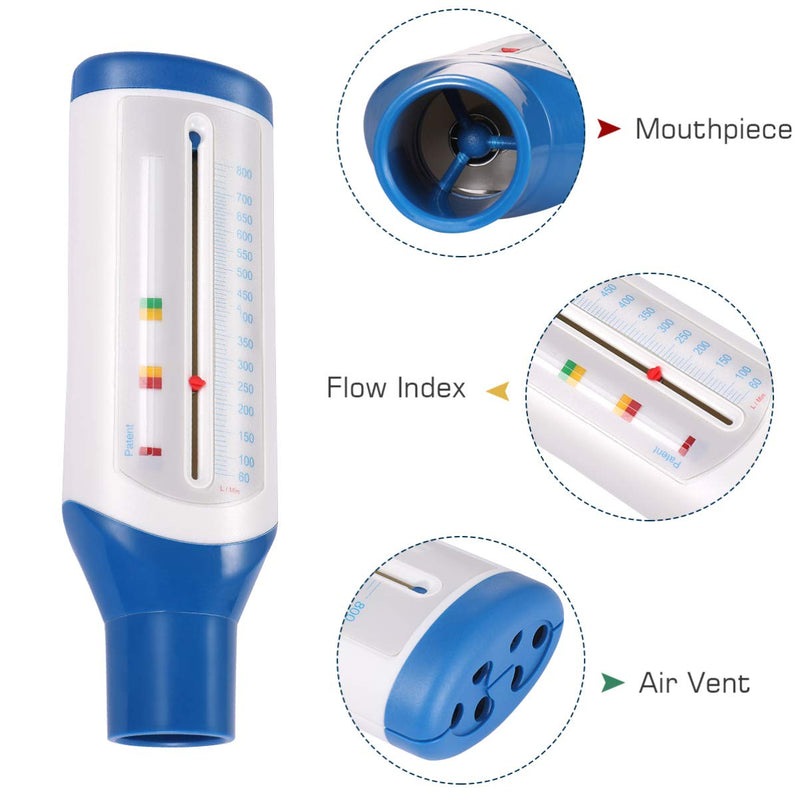 ULTECHNOVO Flow Meter- Lung Exerciser Standard Spirometry Flow Meter Expiratory Flow Meter Asthma Monitor for Women Men - BeesActive Australia