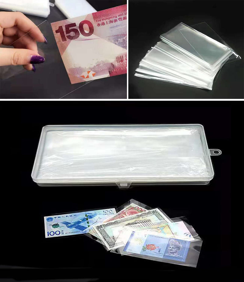 Dollar Bill Collector with Storage Case Paper Money Album Sleeve Protector Bag Durable Plastic banknote Collection Long Term Collection Album for Stamp banknote Letter etc. - BeesActive Australia