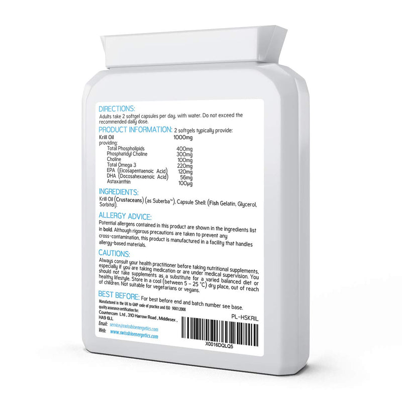 Superba Krill Oil Extract 500mg 60 Capsules - 100% Pure Cold Pressed Antarctic Eco Harvested - BeesActive Australia