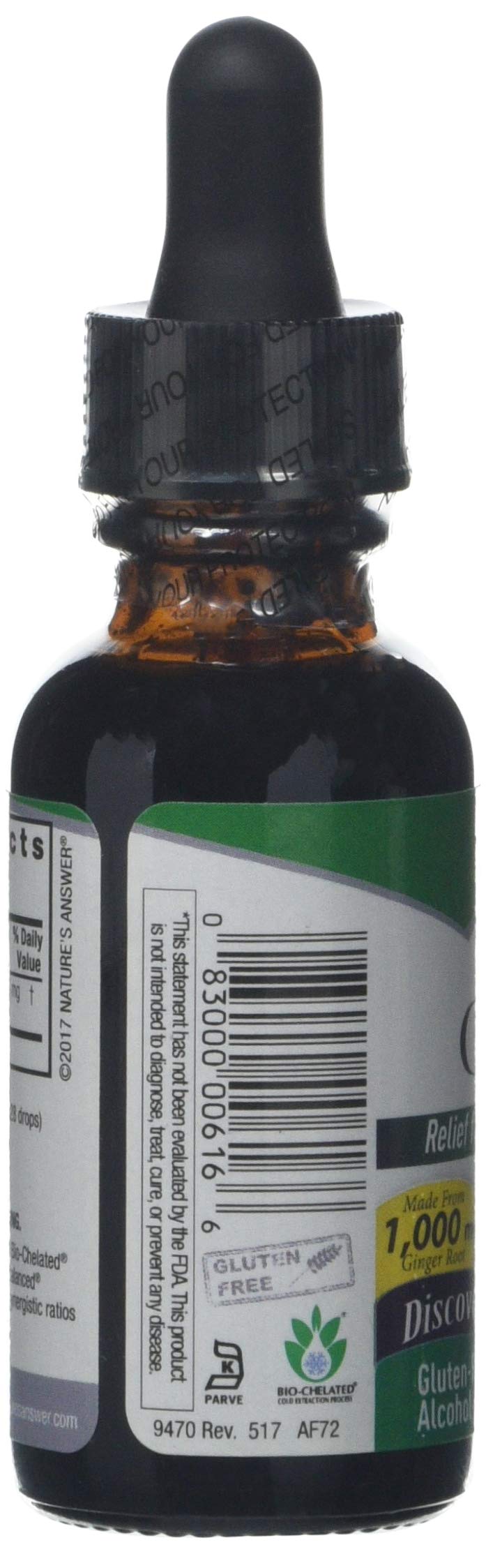 Nature's Answer - Ginger Root - 30ml - Natural Herbal Extract - Supports Digestive Health - for Soothing Upset Stomach & Nausea - BeesActive Australia