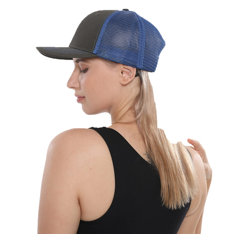 Crazy Era Unisex Trucker Hats Blank Mesh Snapback Hats Sport Plain Baseball Caps Adjustable Fitted Hat #1 Grey Blue+grey Black - BeesActive Australia