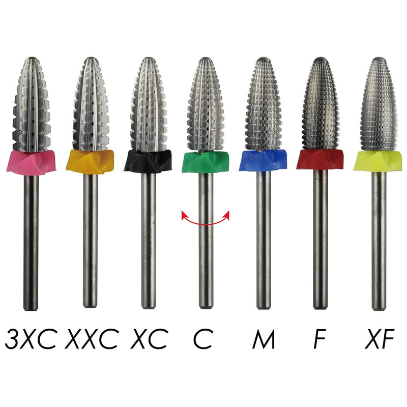 C & I Typhoon Bit, 2 Way, Fast Remove Acrylics or Gels, Both for Left Handed & Right Handed, Carbide Nail Drill Bit Electric Manicure Drill & Accessory (M (Middle)) M ( Middle) - BeesActive Australia