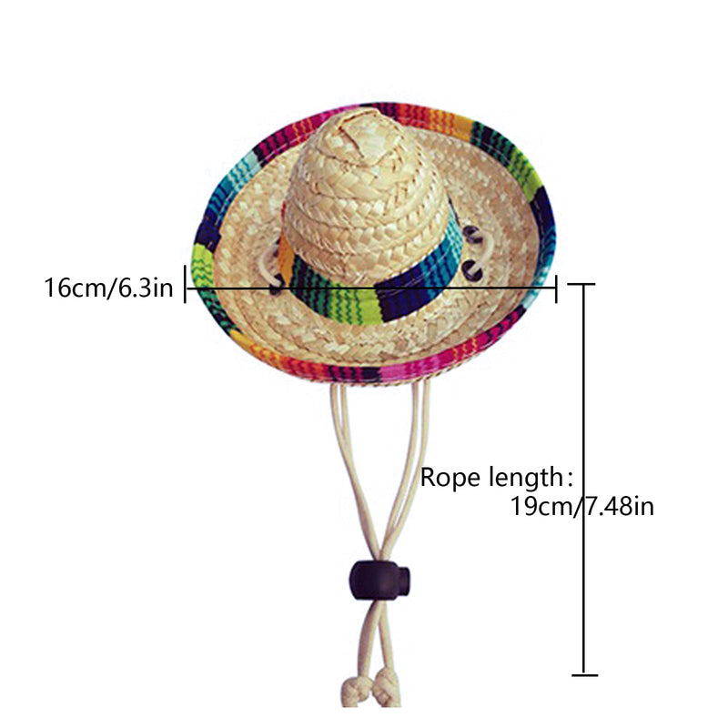 AWOCAN Pet Straw Hat Funny Mexican Sombrero Cap Party Decorations for Birthday for Small Pets/Puppy/Cat - BeesActive Australia