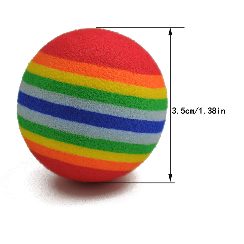 15pcs 35mm Soft Pet Cat Toy Sponge Balls Interactive EVA Foam Colorful Rainbow Toys Balls for Small Dog Puppy Kitty Indoor Outdoor Play Activity Chase Training - BeesActive Australia