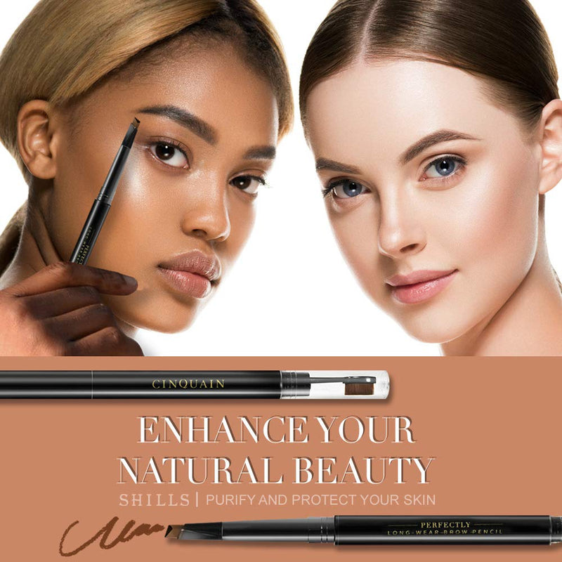 SHILLS Professional Eyebrow Pencil, Long Lasting Eyebrow Pencil, Eyebrow Dark Brown Pencil, Makeup Waterproof Brow Pencil (#3 Dark Brown 2 Count) #3 Dark Brown - BeesActive Australia