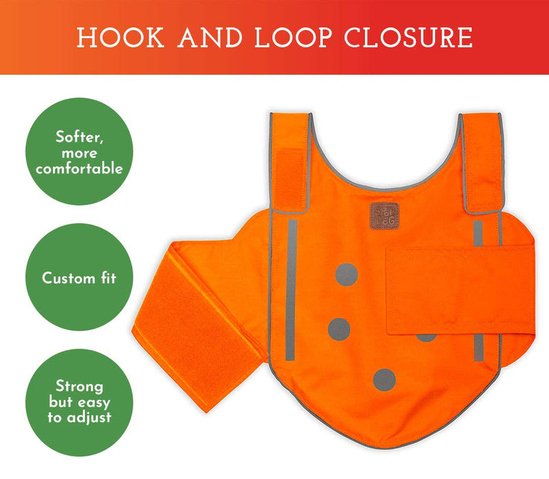 SPOT THE DOG! Reflective Vest Safety Apparel for All Dogs - Easy Fastening Closure, High Visibility Fluorescent Orange Large - BeesActive Australia