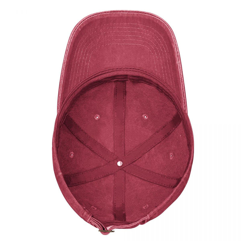 Splash Brothers Customized Unisex Camping Hair Don't Care Vintage Adjustable Baseball Cap Denim Dad Hat Red1 One Size - BeesActive Australia