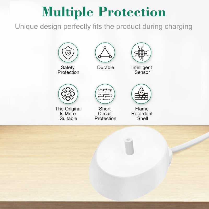Electric Toothbrush Replacement Charger Base Compatible with Philips Sonic HX6100 Series Inductive Charging Base Portable Waterproof Power Cord Environmental ABS for Travel - BeesActive Australia