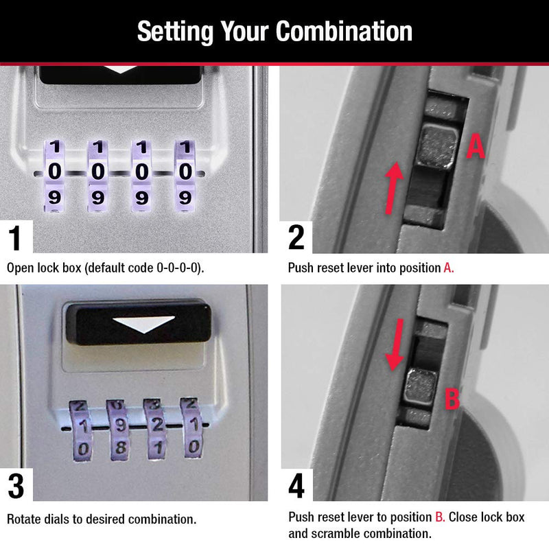 Master Lock 5424D Set Your Own Combination Portable Lock Box with Light Up Dials, 6 Key Capacity Light Up Dial Key Lock Box - BeesActive Australia