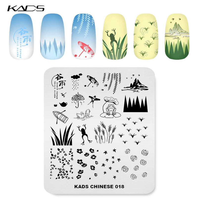 KADS Stamping Plates for Nail Art Kite Frog Spring Template Image Plate Stencil Nails Tool (CN018) CN018 - BeesActive Australia