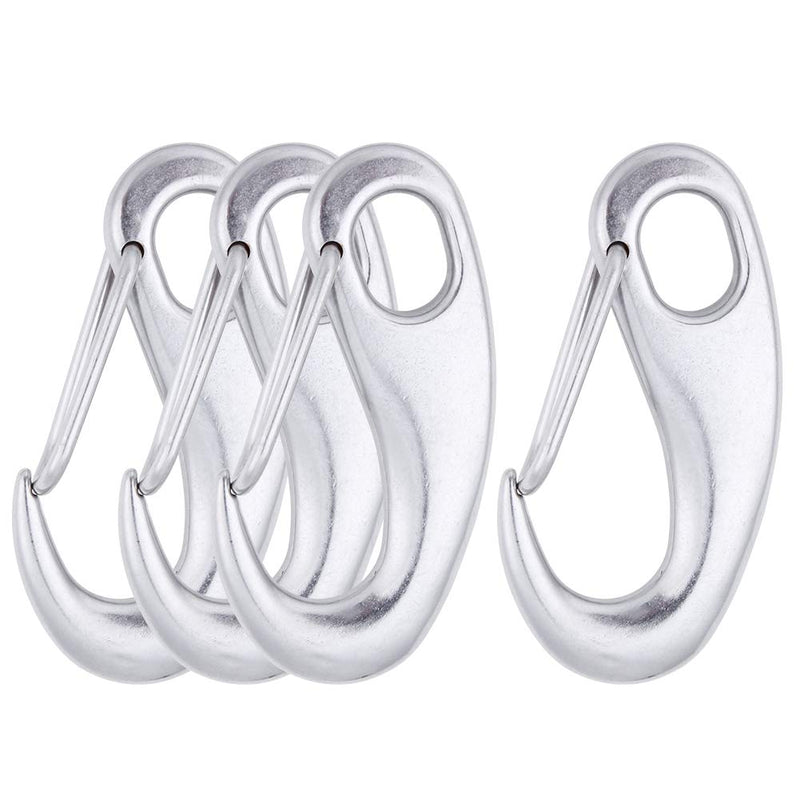 AOWISH Spring Snap Hook (4 Pieces) Stainless Steel Clip Multifunctional Quick Link Carabiner Flag Pole Hardware to Attach with Rope (2-3/4 Inch) - BeesActive Australia