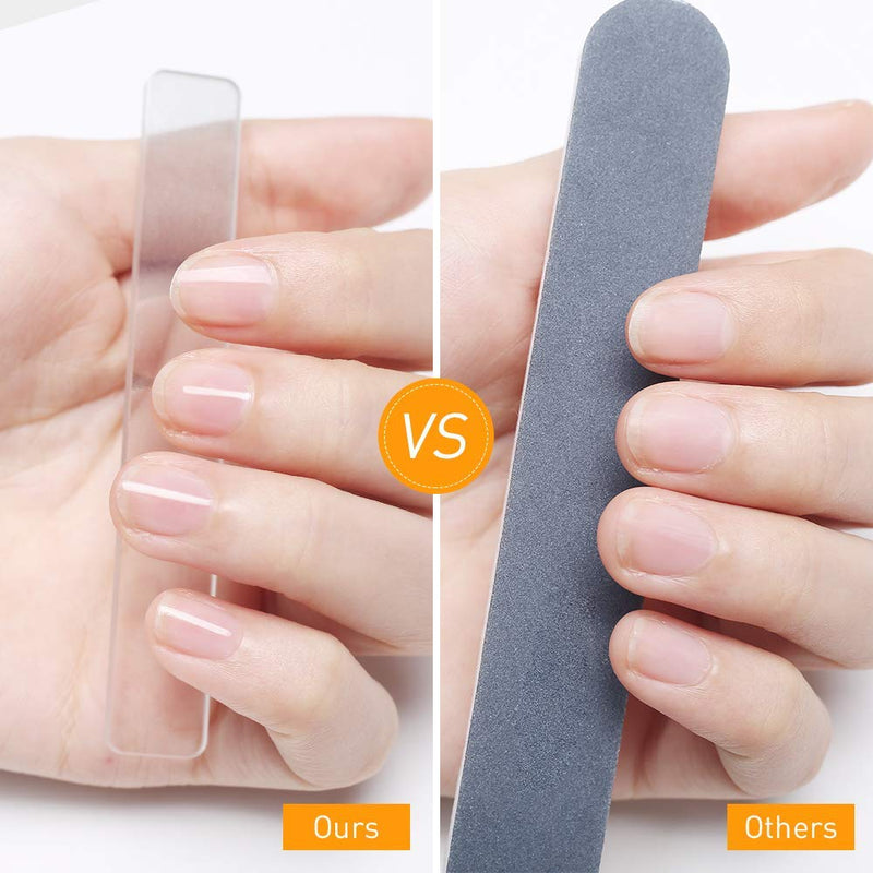 Bigbigjk Nano Glass Nail Files Nano Crystal Mini Fingernail File Upgrade Nail Buffers Nail Polishing Strip Professional Crystal Nail Manicure Tool (6PCS Transparent + gray) - BeesActive Australia