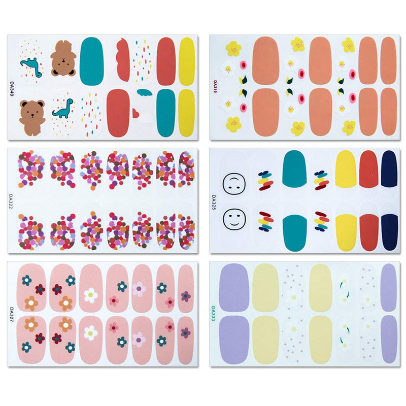 WOKOTO 10 Sheets Flower Nail Polish Wraps Strips Set with 1Pc Nail File Self-Adhesive Nail Art Stickers Decals Tips Manicure Kit for Women KIT1 - BeesActive Australia