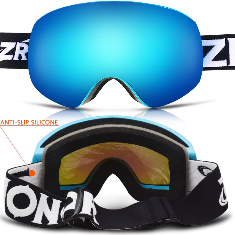 ZIONOR X7 Ski Snowboard Snow Goggles for Men Women Anti-Fog UV Protection Spherical Dual Lens Design - BeesActive Australia