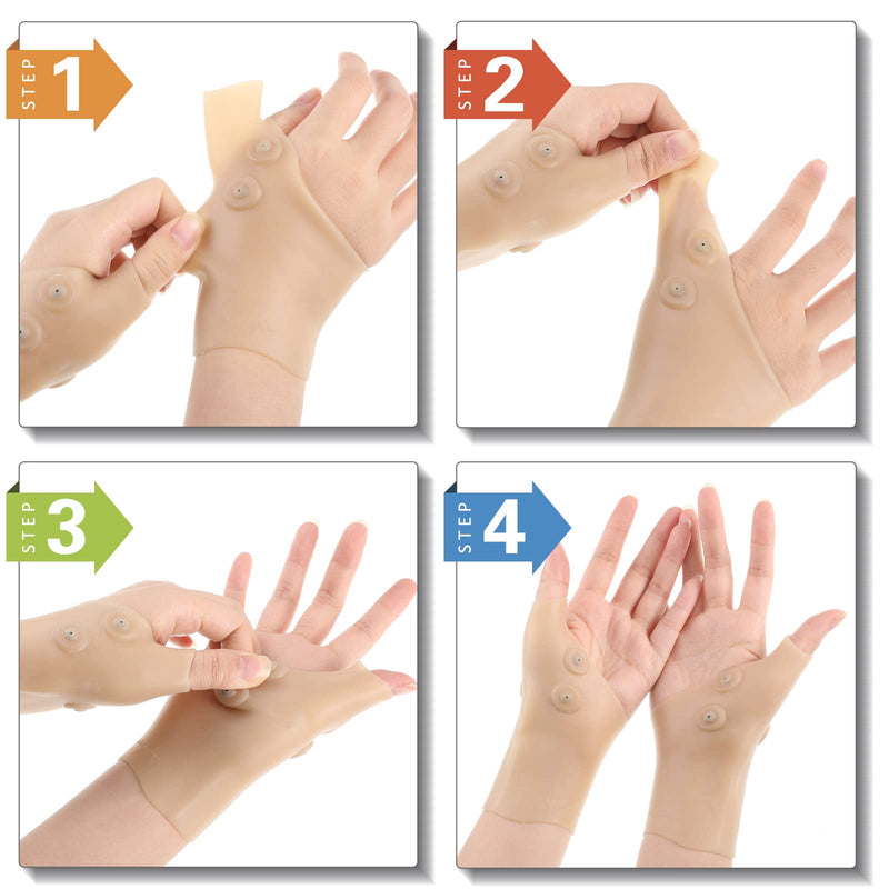 4 Pieces Gel Wrist Thumb Support,Thumb Support for Arthritis Breathable Wrist Support Brace Waterproof Carpal Tunnel for Thumb Arthritis,Carpal Tunnel,Gel Thumb Brace for Men and Women Fits Both Hands 4 - BeesActive Australia