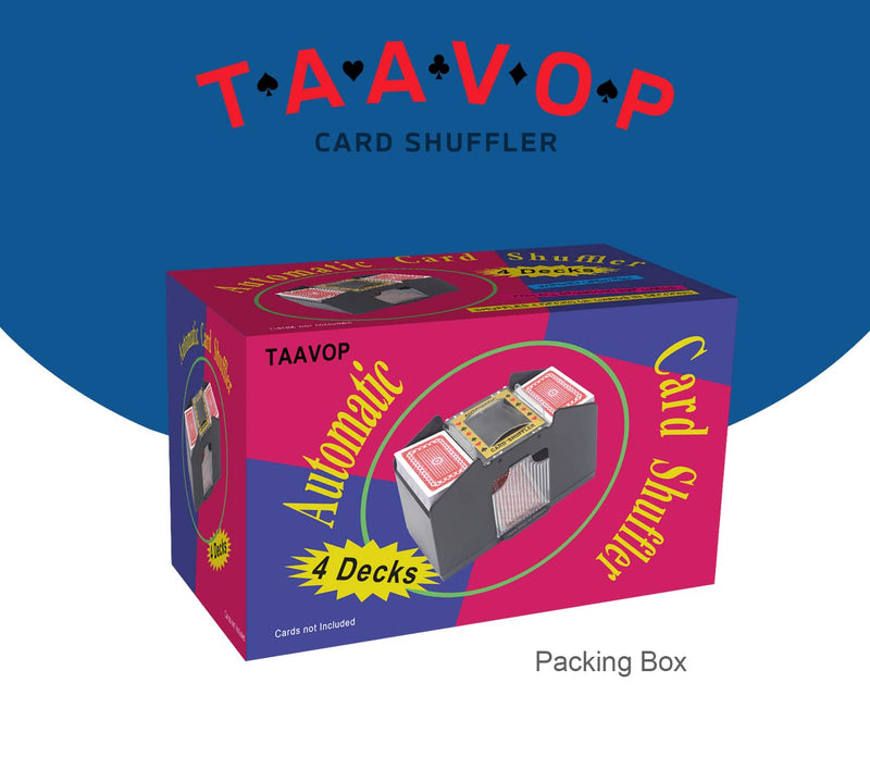 TAAVOP Card Shuffler 2-4 Deck Automatic, Battery-Operated Electric Card Shuffler Machine for UNO/Poker/Playing Card - BeesActive Australia